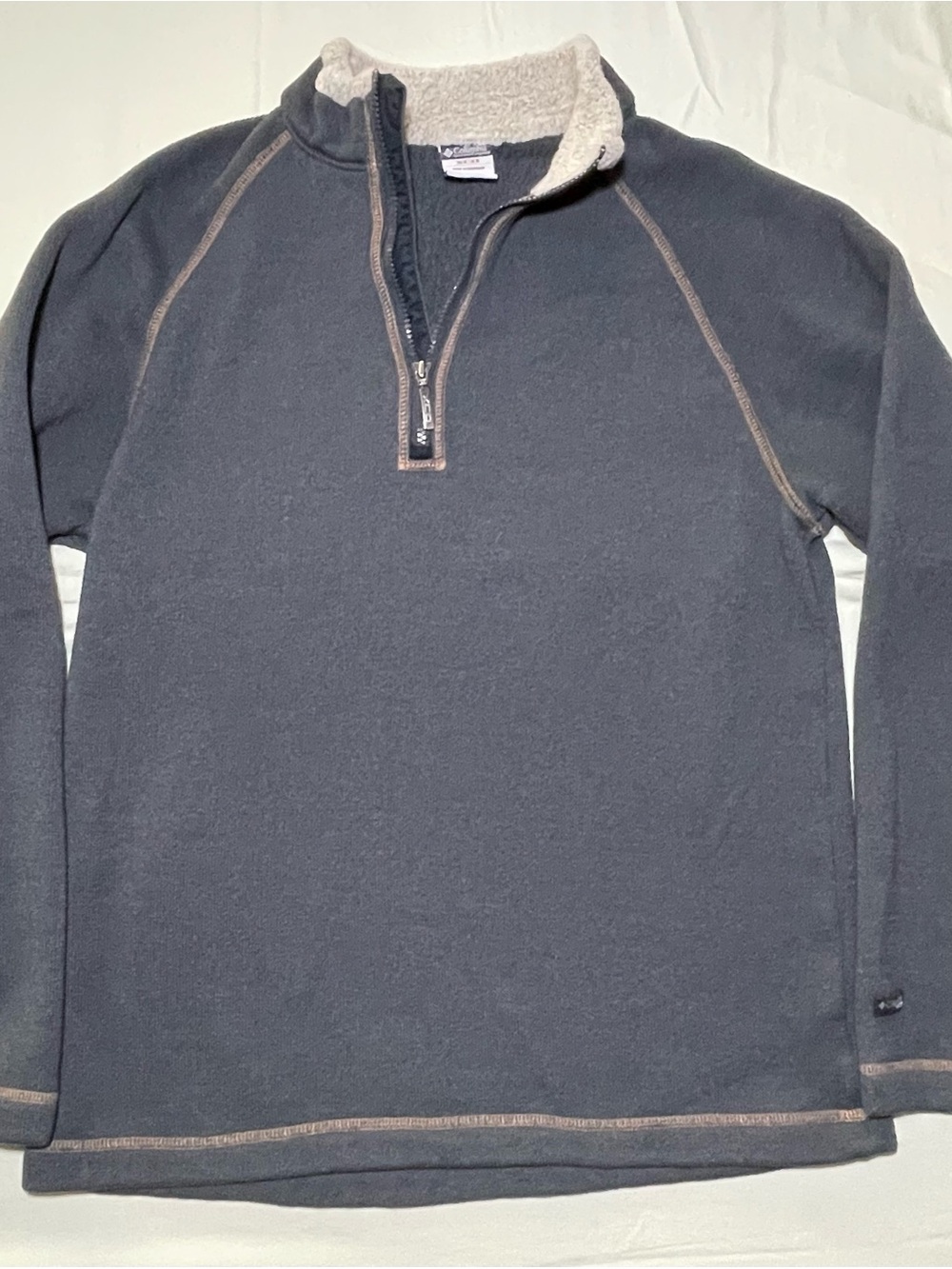 Columbia XCO Long Sleeve Shirt Mens Large Blue 1/4 Zip Pullover Sherpa Collar